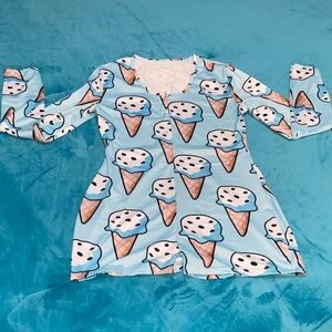 Ice Cream Print Onesie Pajamas